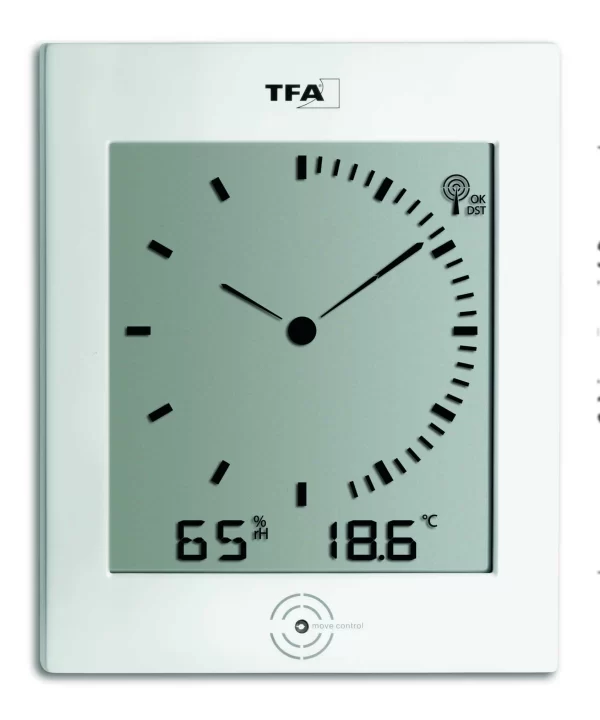 TFA Dostmann TFA 60.4506 Digitale Funk-Wanduhr Mit Analogem Zifferblatt Und Raumklima DIALOG 6