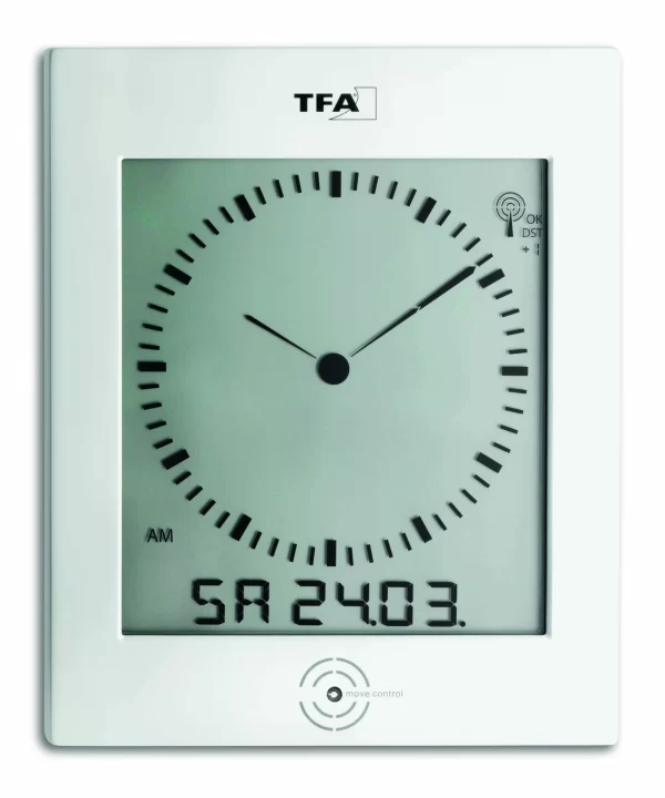 TFA Dostmann TFA 60.4506 Digitale Funk-Wanduhr Mit Analogem Zifferblatt Und Raumklima DIALOG 7