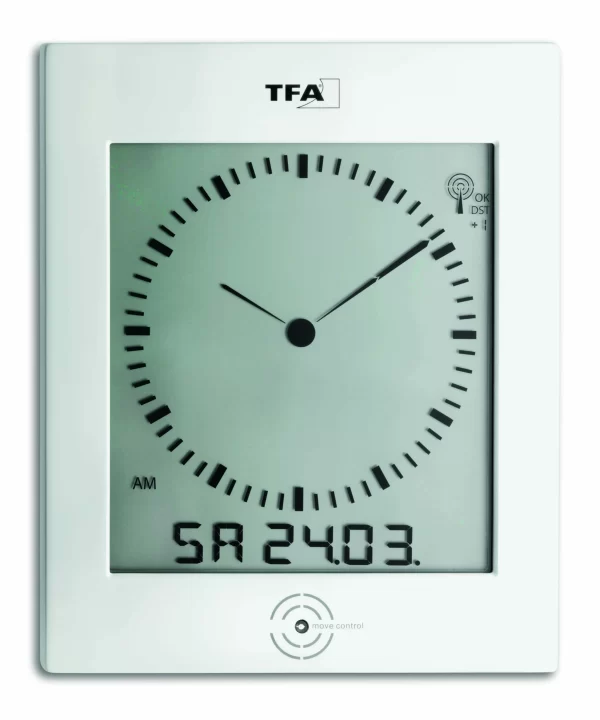 TFA Dostmann TFA 60.4506 Digitale Funk-Wanduhr Mit Analogem Zifferblatt Und Raumklima DIALOG 1