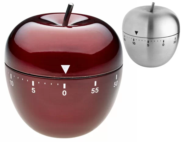 TFA Dostmann TFA 38.1030 Analoger Küchen-Timer Aus Edelstahl APFEL 1