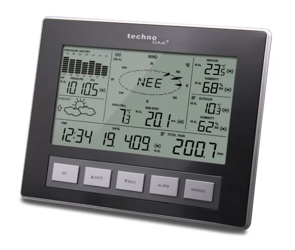 Technoline WS 2816 Profi Funk Wetterstation Mit Windmesser Regenmesser 1