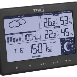 TFA Dostmann Funk-Wetterstation Elements TFA 35.1158.01 Display Auf Deutsch Mondphase 9