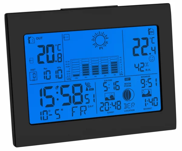 TFA Dostmann Funk Wetterstation Horizon Plus TFA 35.1155.01.99 Funkuhr Raumklimakontrolle 2 Display 3