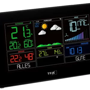 TFA Dostmann WLAN Funk-Wetterstation View Breeze TFA 35.8001.01 Funk Windmesser Farbdisplay 11