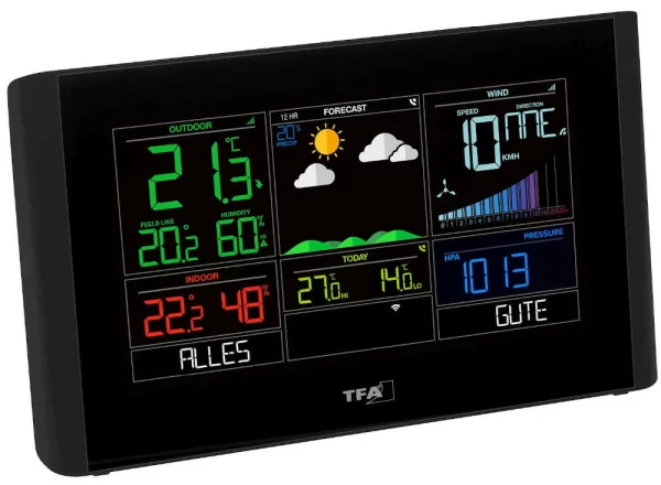 TFA Dostmann Funk-Wetterstation View Breeze Plus TFA 35.8001.01.99 Funk Windmesser Farbdisplay Poolthermometer 3