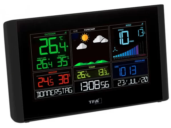 TFA Dostmann Funk-Wetterstation View Breeze Plus TFA 35.8001.01.99 Funk Windmesser Farbdisplay Poolthermometer 1