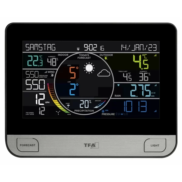 TFA Dostmann Funk-Wetterstation VIEW PRO TFA 35.8003.01 Mit WLAN Windmesser Regenmesser Thermo-Hygro Sender 3